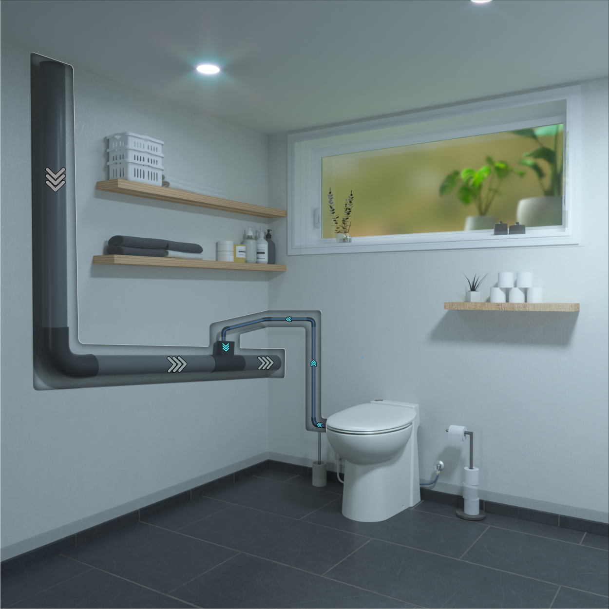 WC broyeur Sani-Start dual flush